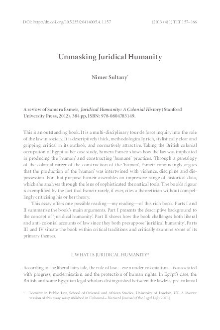 Unmasking Juridical Humanity Thumbnail
