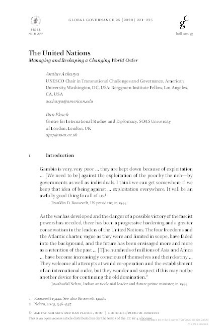 The United Nations: Managing and Re-shaping a New World Order Thumbnail