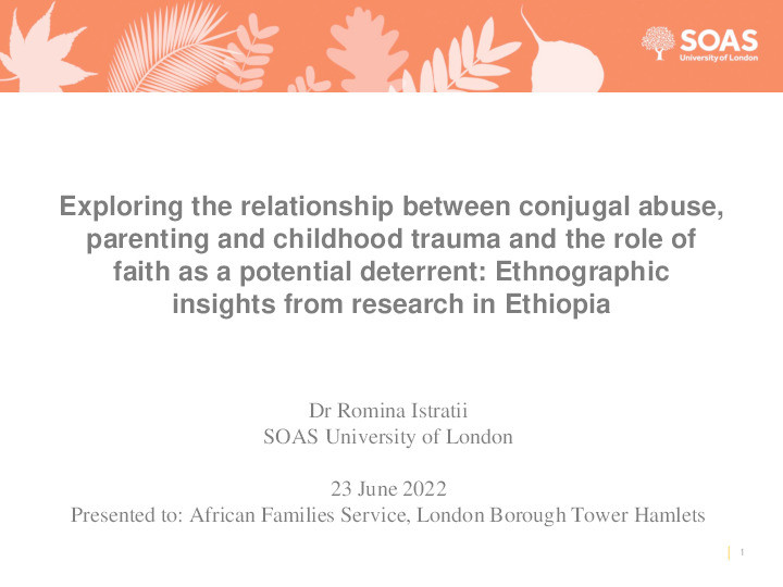 Exploring the relationship between conjugal abuse, parenting and childhood trauma and the role of faith as a potential deterrent: Ethnographic insights from research in Ethiopia Thumbnail