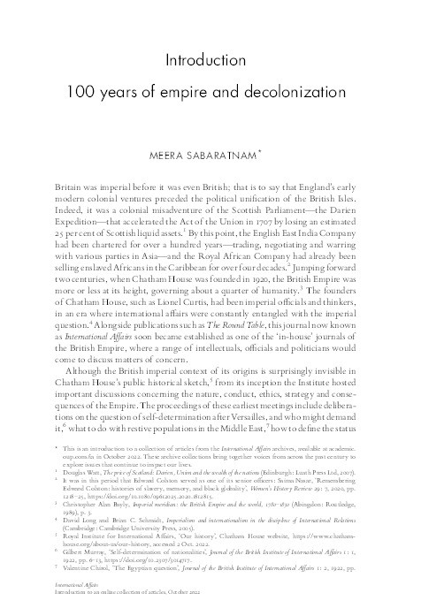 Introduction to Archive Collection: 100 years of Empire and Decolonization Thumbnail