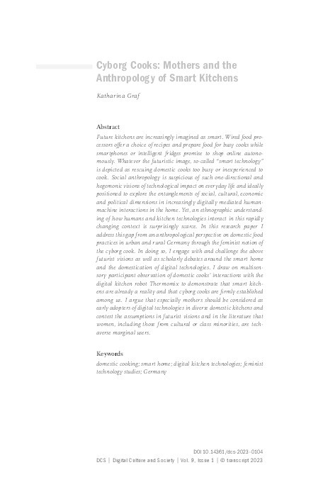 Cyborg Cooks: Mothers and the Anthropology of Smart Kitchens Thumbnail