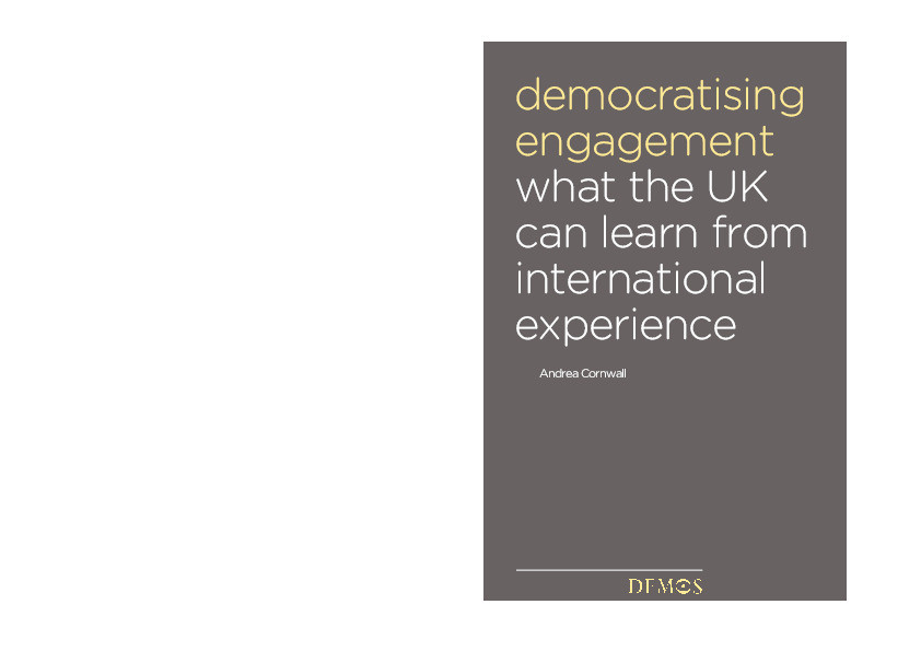 Democratising engagement : what the UK can learn from international experience Thumbnail