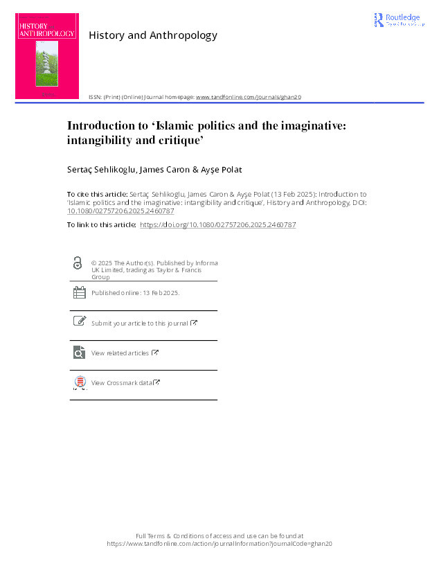 Introduction to ‘Islamic politics and the imaginative: intangibility and critique’ Thumbnail