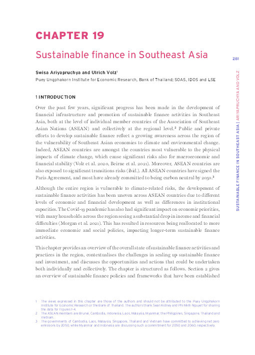 Sustainable Finance in Southeast Asia Thumbnail