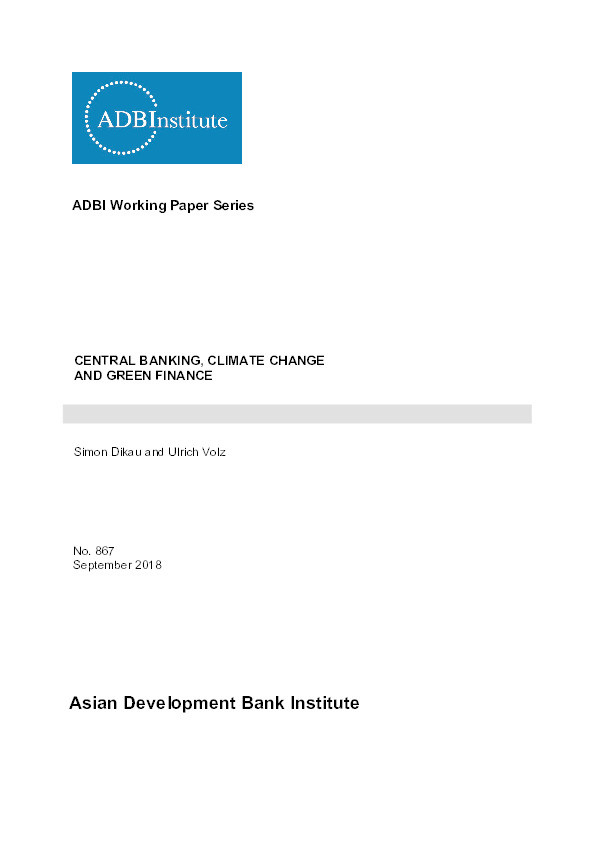 Central Banking, Climate Change and Green Finance Thumbnail
