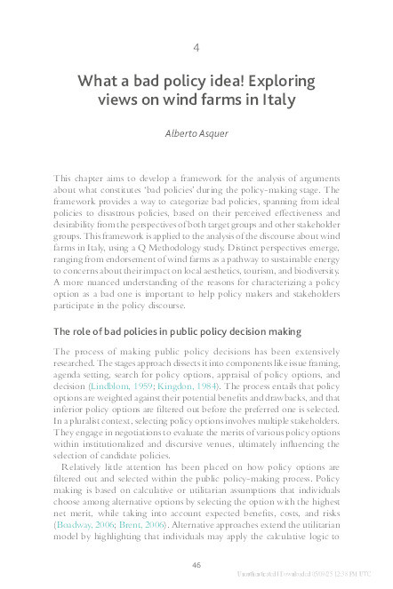 What a Bad Policy Idea! Exploring Views on Wind Farms in Italy Thumbnail