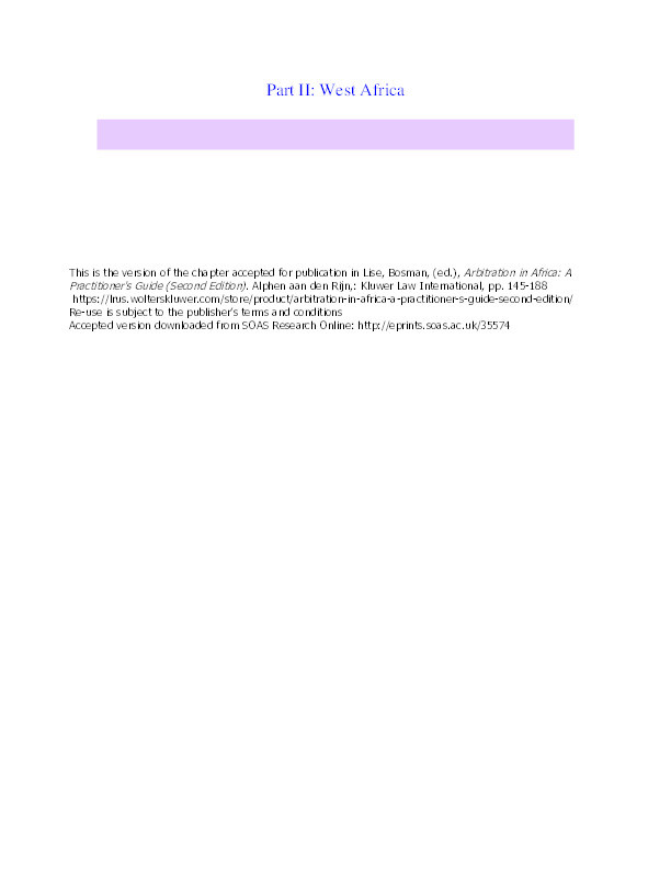 International Arbitration in the West African States Thumbnail