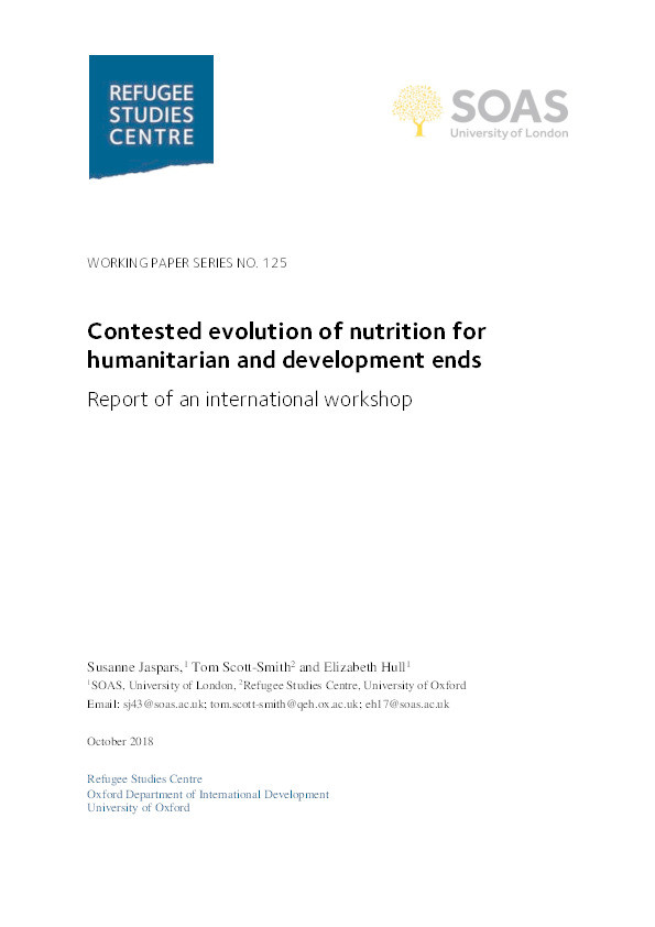 Contested evolution of nutrition for humanitarian and development ends: Report of an international workshop Thumbnail