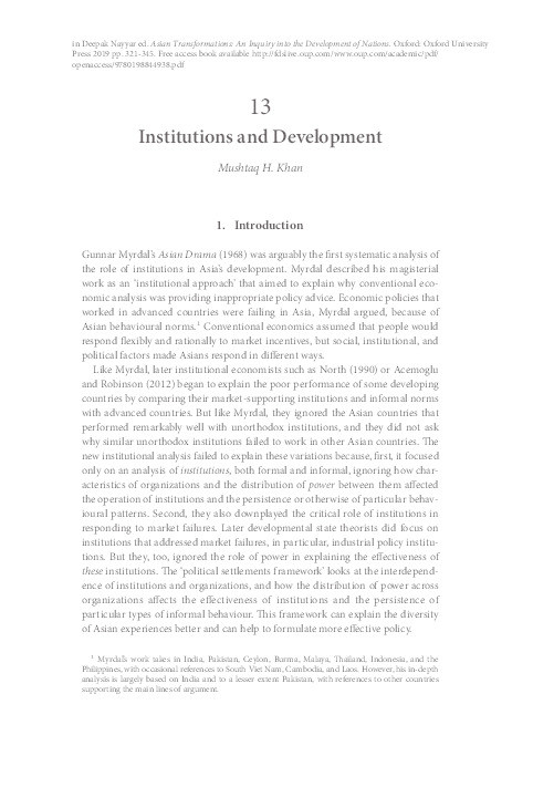 Institutions and Development Thumbnail