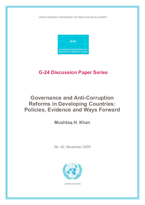 Governance and Anti-Corruption Reforms in Developing Countries: Policies, Evidence and Ways Forward Thumbnail