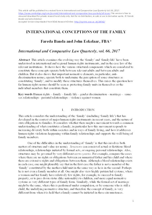 International Conceptions of the Family Thumbnail