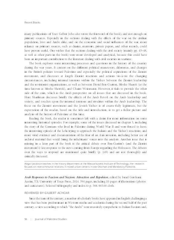 Review: 'Arab Responses to Fascism and Nazism: Attraction and Repulsion' ed. Israel Gershoni Thumbnail