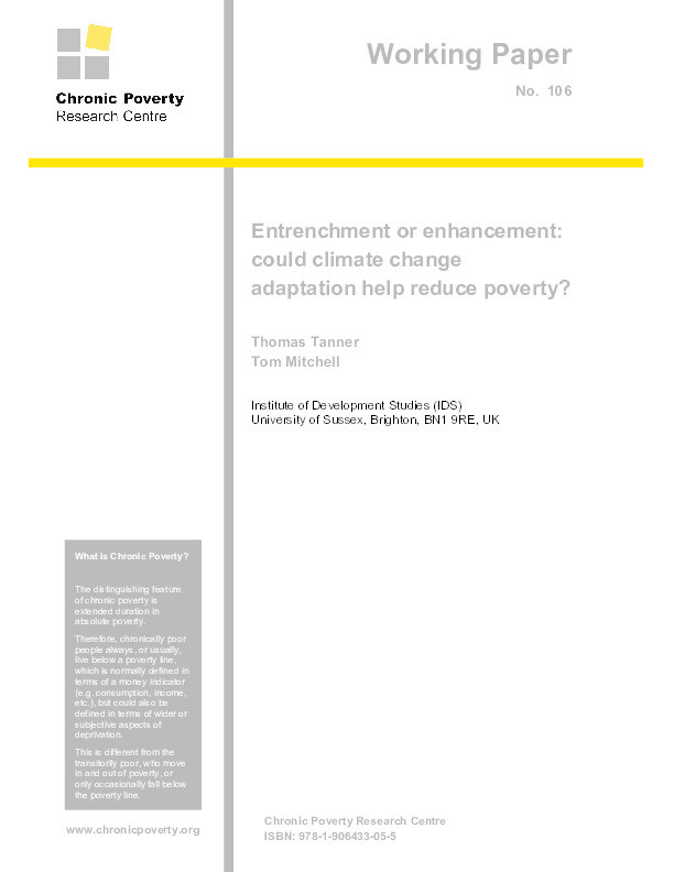 Entrenchment or Enhancement: Could Climate Change Adaptation Help Reduce Chronic Poverty? Thumbnail