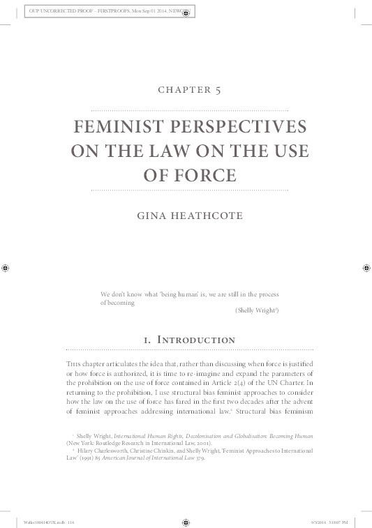 Feminist Perspectives on the Law on the Use of Force Thumbnail