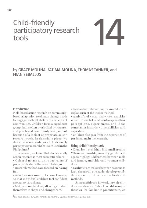 Child-friendly participatory research tools Thumbnail