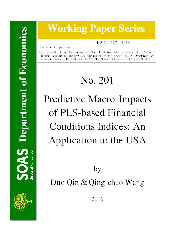 Predictive Macro-Impacts of PLS-based Financial Conditions Indices: An Application to the USA Thumbnail