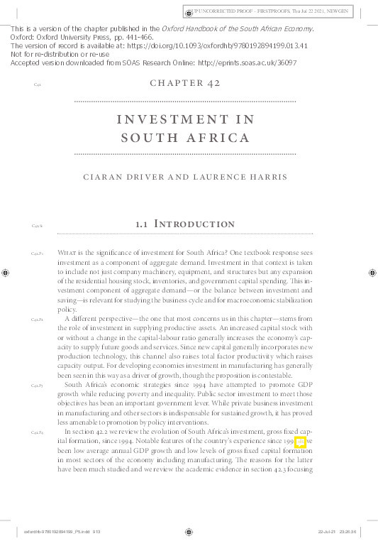 Investment in South Africa Thumbnail