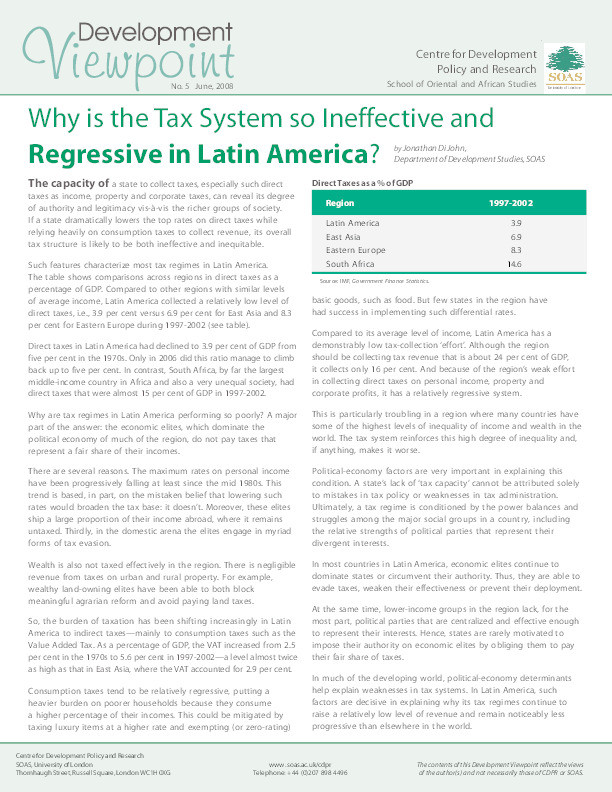 Why is the Tax System so Ineffective and Regressive in Latin America? Thumbnail