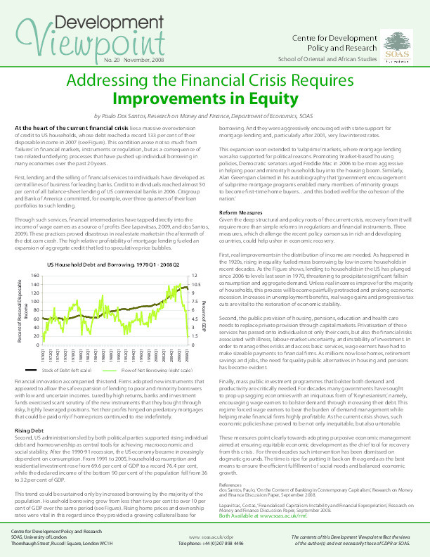 Addressing the Financial Crisis Requires Improvements in Equity Thumbnail