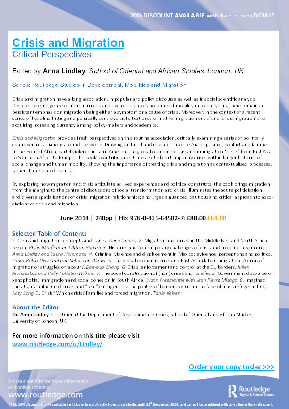 Crisis and Migration: Critical Perspectives Thumbnail