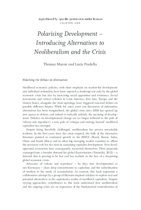 Polarising Development – Introducing Alternatives to Neoliberalism and the Crisis Thumbnail