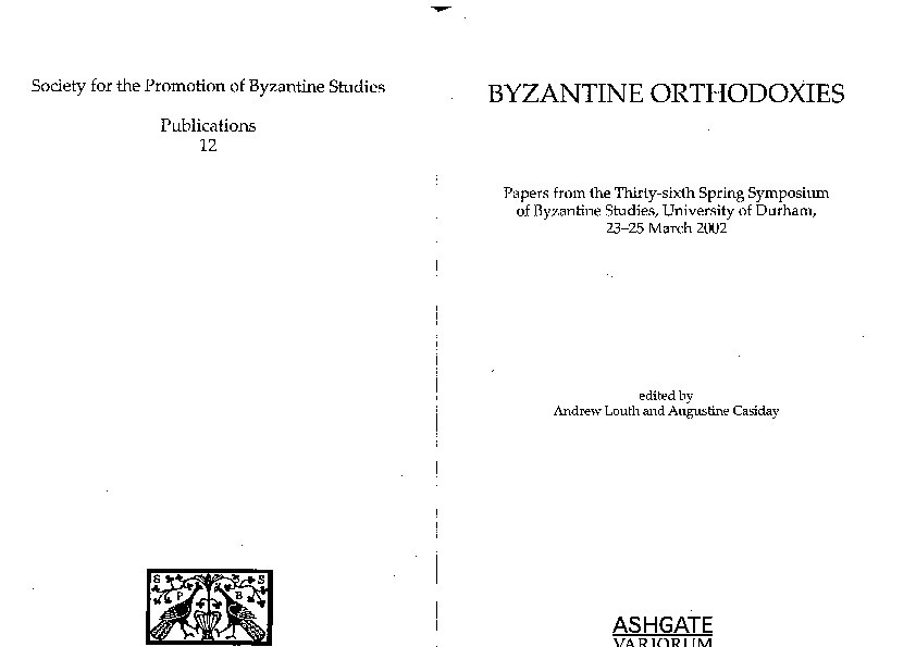 The Apostolic Foundation Stone: the conception of Orthodoxy in the controversy between Photius of Constantinople and Isaac Surnamed Mŕut (882) Thumbnail