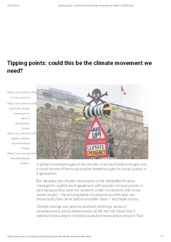 Tipping points: could this be the climate movement we need? Thumbnail