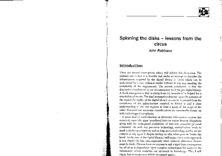 Spinning the disks - lessons from the circus Thumbnail