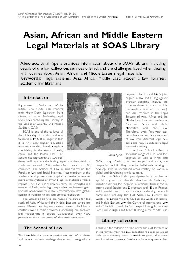 Asian, African and Middle Eastern Legal Materials at SOAS Library Thumbnail