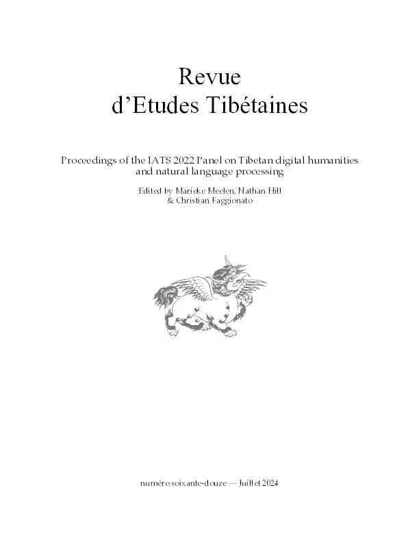 Proceedings of the IATS 2022 Panel on Tibetan Digital Humanities and Natural Language Processing Thumbnail