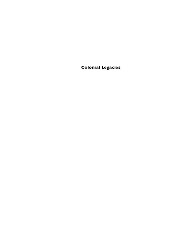 Colonial Legacies. Economic and Social Development in East and Southeast Asia Thumbnail