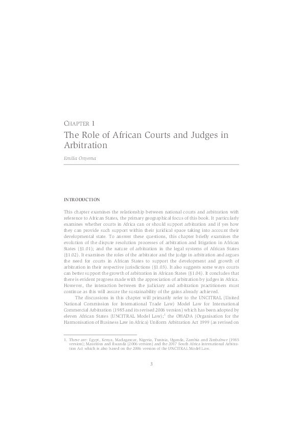 The Role of African Courts and Judges in Arbitration Thumbnail