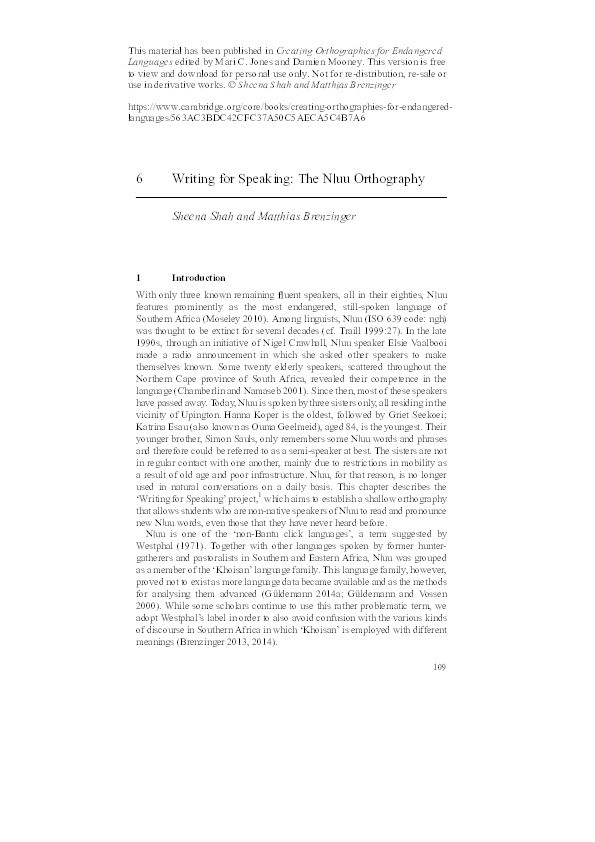 Writing for speaking: The N/uu orthography Thumbnail