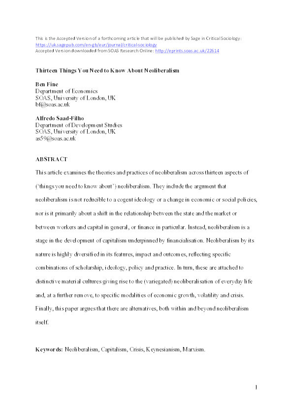 Thirteen Things You Need to Know About Neoliberalism Thumbnail