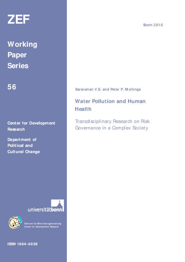 Water Pollution and Human Health - Transdisciplinary Research on Risk Governance in a Complex Society Thumbnail