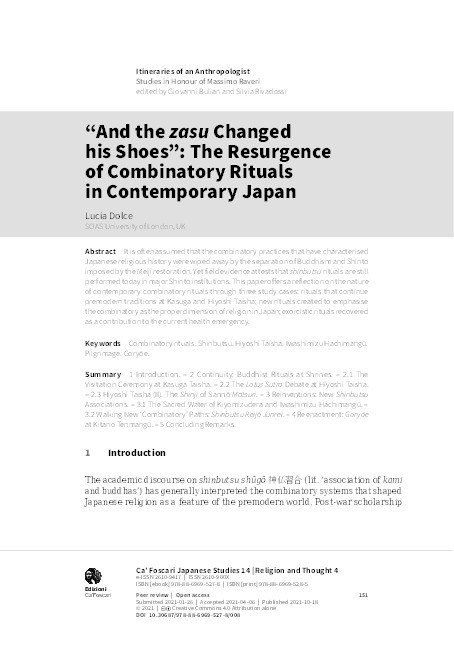 “And the zasu Changed his Shoes”: The Resurgence of Combinatory Rituals in Contemporary Japan. Thumbnail