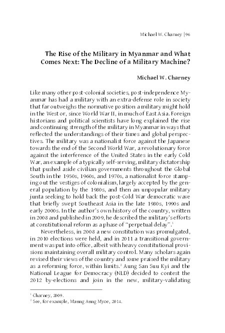 The Rise of the Military in Myanmar and What Comes Next: The Decline of a Military Machine? Thumbnail