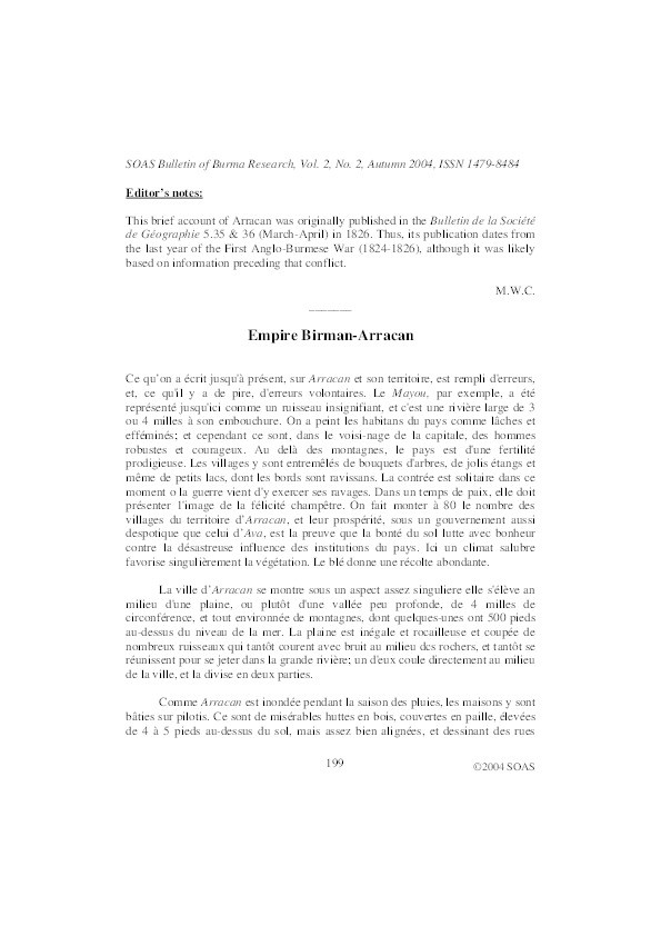 Empire Birman-Arracan, edited and introduced by Michael W. Charney Thumbnail