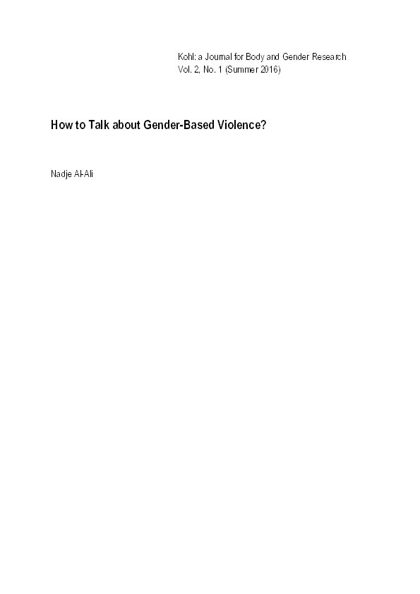 How to Talk about Gender-Based Violence? Thumbnail