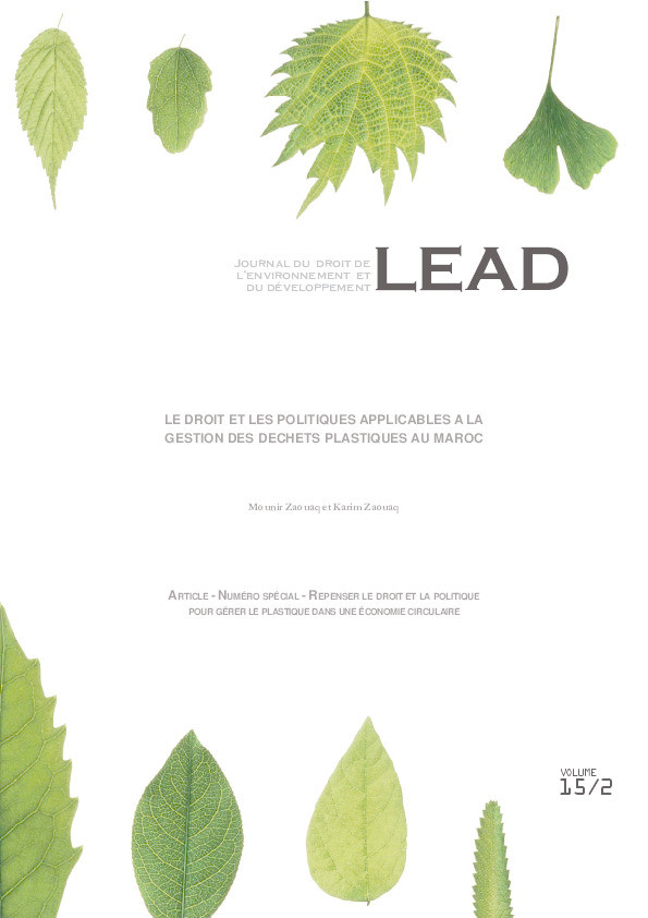 Le droit et les politiques applicables a la gestion des dechets plastiques au maroc = Law and Policies Applicable to the Management of Plastic Waste in Morocco Thumbnail