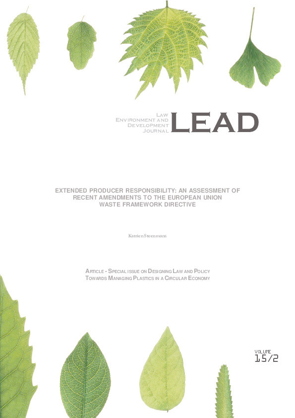 Extended Producer Responsibility: An Assessment of Recent Amendments to the European Union Waste Framework Directive Thumbnail