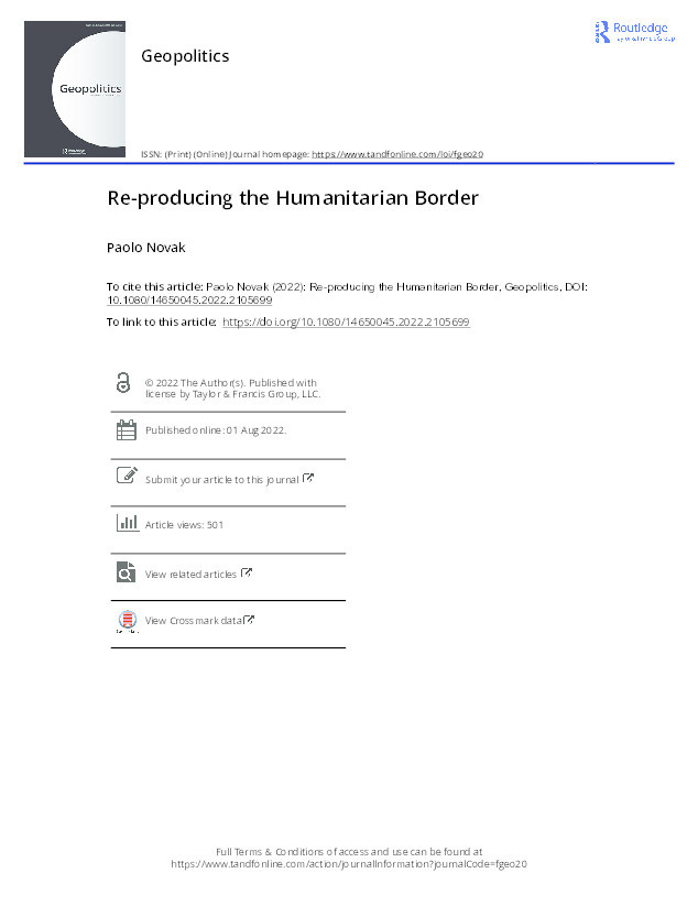 Re-producing the Humanitarian Border Thumbnail