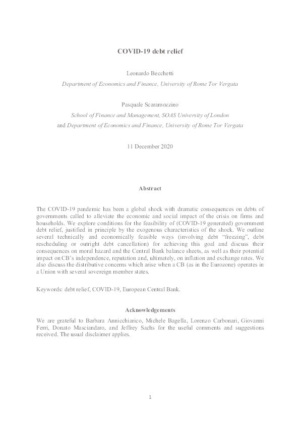 COVID-19 debt relief Thumbnail