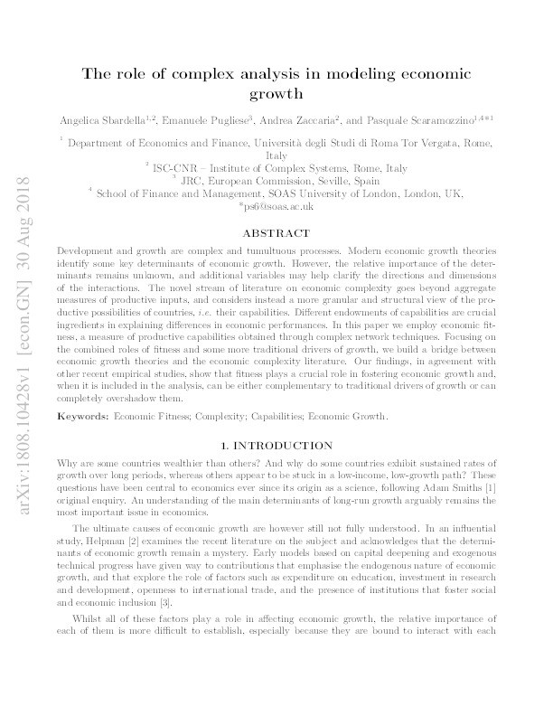 The Role of Complex Analysis in Modeling Economic Growth Thumbnail