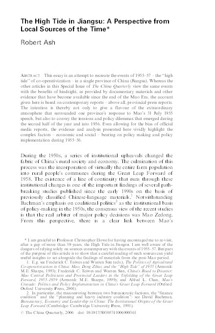 The High Tide in Jiangsu: A perspective from local sources of the time Thumbnail