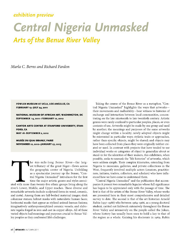 Central Nigeria Unmasked: Arts of the Benue River Valley Thumbnail