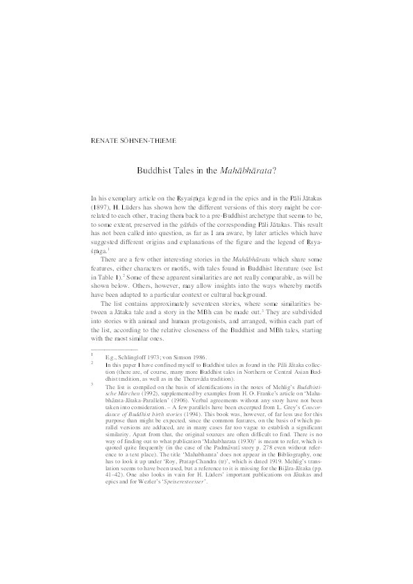 Buddhist tales in the Mahabharata? Thumbnail