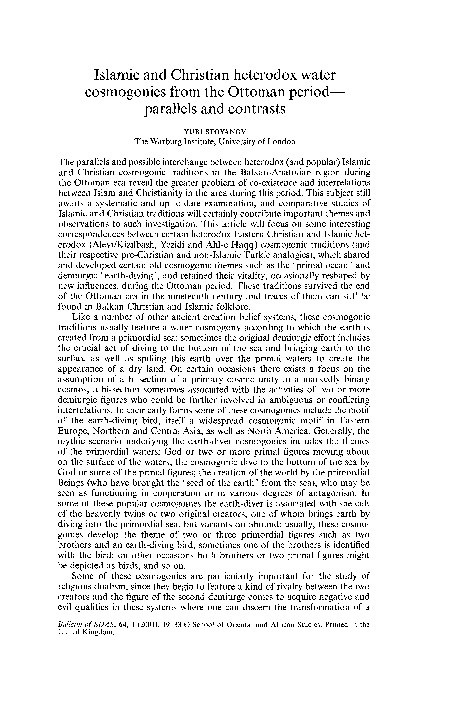Islamic and Christian heterodox water cosmogonies from the Ottoman period-parallels and contrasts Thumbnail