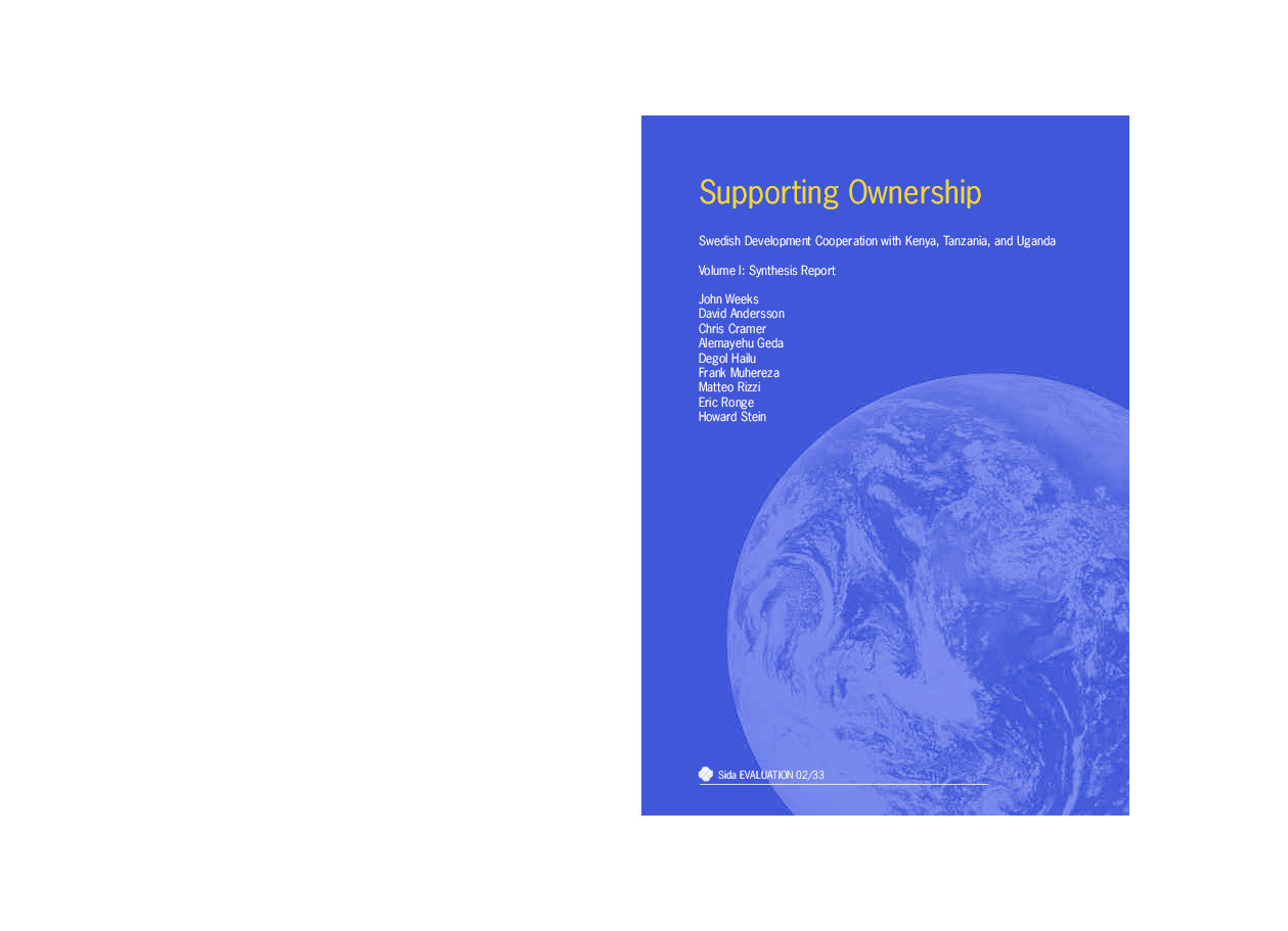 Supporting Ownership: Swedish Development Cooperation with Kenya, Tanzania and Uganda. Volume 1: Synthesis Report Thumbnail