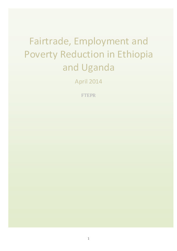 Fairtrade, Employment and Poverty Reduction in Ethiopia and Uganda Thumbnail
